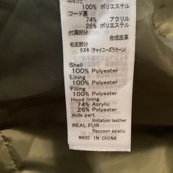 Moussy NoBorder Olive Green Blue Fur Trim Graphic Surprise Heavy Parka 1 S - Picture 9 of 12